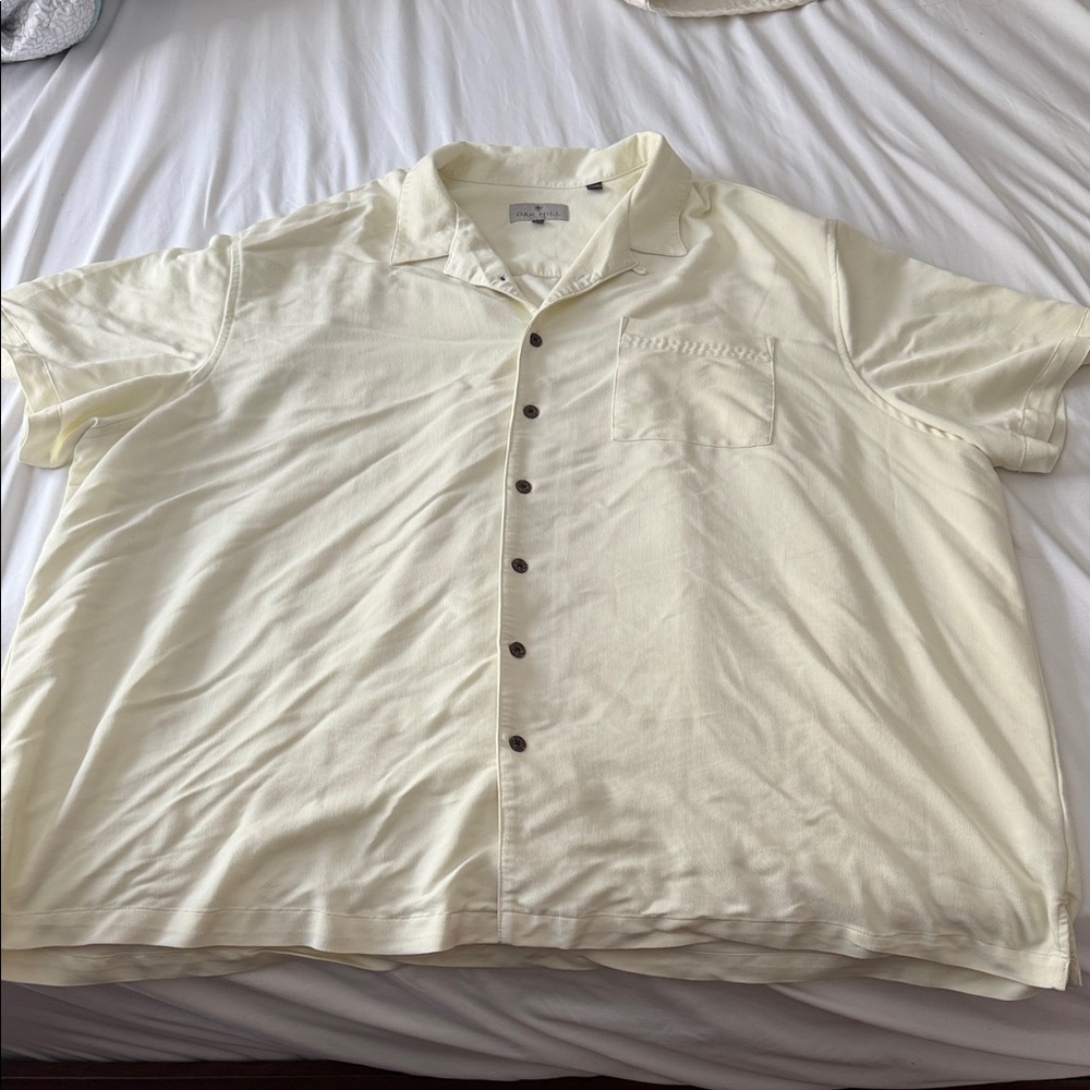 Men's Cream Casual Button-Down Shirt